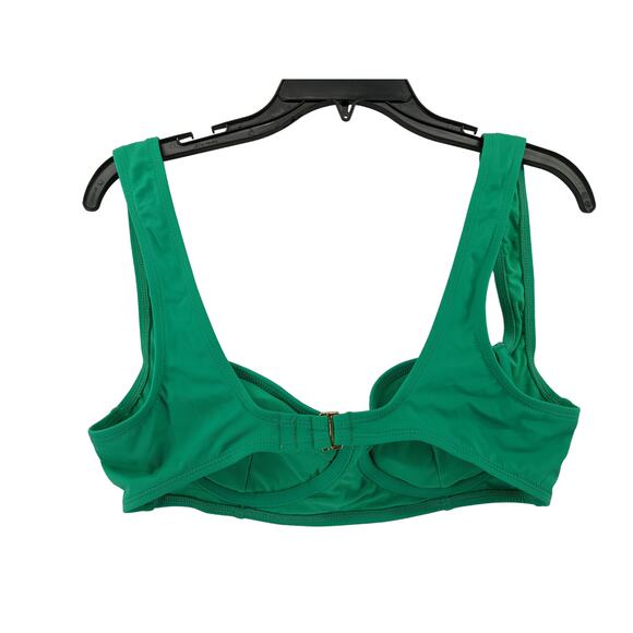 Xhilaration Bikini Top L Green Underwire Wide Strap Juniors Padded Swimwear Pool - Picture 2 of 8
